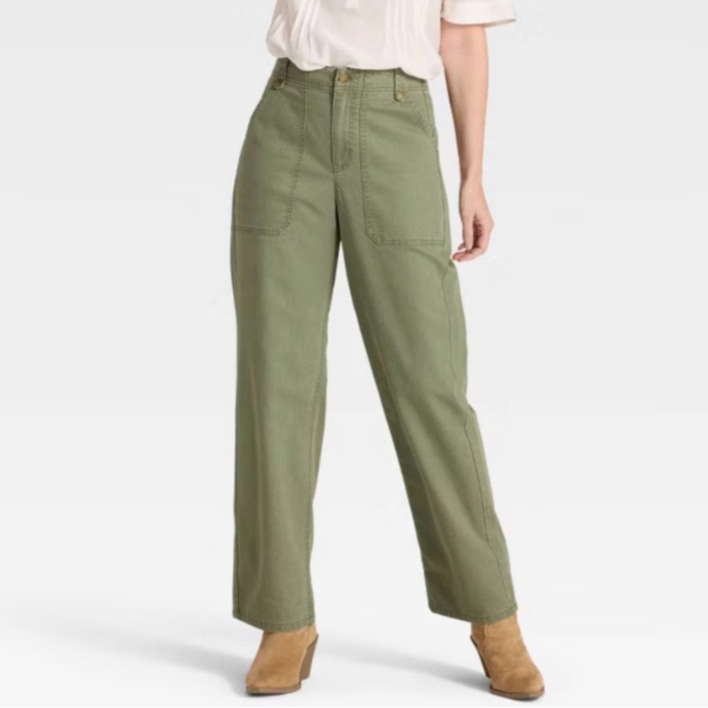 Universal Thread Olive Cropped Straight Pants - image 1